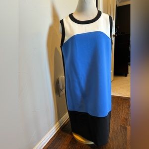 NWT - Kate Spade Maysie Dress size 10 Blue Black White Colorblock Sleeveless